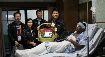 “ผู้บริหาร กกท.มอบขวัญกำลังใจนักกีฬา” กีฬาแห่งชาติ ครั้งที่่ 42 จ.สุพรรณบุรี