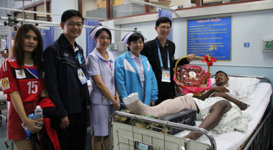 เยี่ยมให้กำลังใจ นายสมภพ เงินขาว นักกีฬาฟุตบอล จ.นครสวรรค์