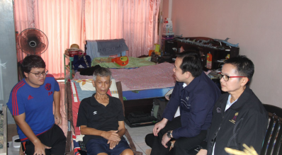 ตรวจเยี่ยมให้กำลังใจ นายศักดรินทร์ ทองมี อดีตนักกีฬาฟุตบอลทีมชาติไทย