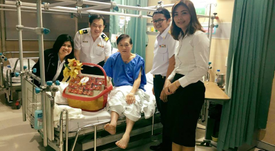 ตรวจเยี่ยมให้กำลังใจ นายประดิษฐ์ ไพวิทย์ศิริภักดี อดีตนักกีฬาเทเบิลเทนนิสทีมชาติ