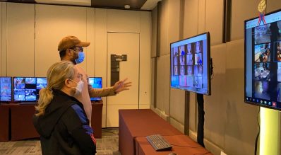 ดร.สุปราณี คุปตาสา ผู้จัดการกองทุนพัฒนาการกีฬาแห่งชาติ เข้าชมการจัดการแข่งขันวอลเลย์บอลสโมสรหญิง ชิงชนะเลิศแห่งเอเชีย 2021