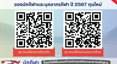 กองทุนพัฒนาการกีฬาแห่งชาติ การกีฬาแห่งประเทศไทย เปิดรับสมัครขอรับการสนับสนุนทุนการศึกษาของนักกีฬาและบุคลากรกีฬา ปี 2567 ทุนใหม่