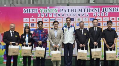 กองทุนพัฒนาการกีฬาแห่งชาติ ร่วมแสดงความยินดีและมอบรางวัลให้แก่เยาวชนที่คว้าชัยชนะจากการแข่งขันแบดมินตันรายการ “MITH YONEX Pathumthani U13 U15 U17 International Junior 2026” ซึ่งจัดขึ้นเพื่อเปิดโอกาสให้นักกีฬาเยาวชนได้พัฒนาศักยภาพ พร้อมยกระดับมาตรฐานการแข่งขันสู่เวทีนานาชาติ
